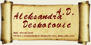 Aleksandra Despotović vizit kartica